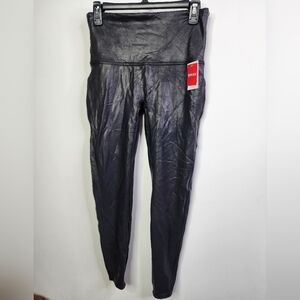 SPANX Black Faux-Leather High Waist Leggings